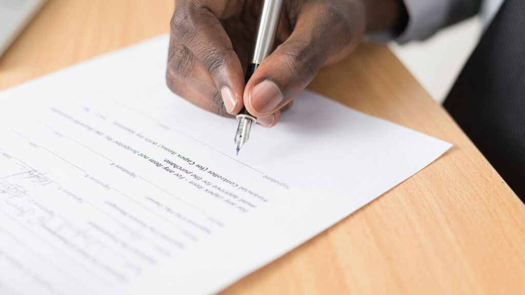 Signing wholesale account documents
